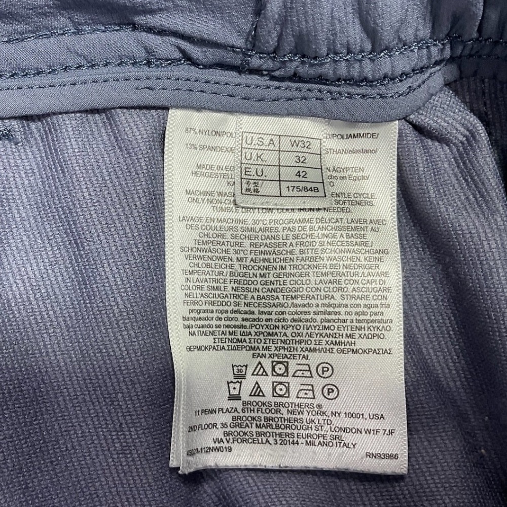 Brooks Brothers Performance Golf Shorts Slate Blue Elastic Waist Men's W32 - Picture 5 of 11
